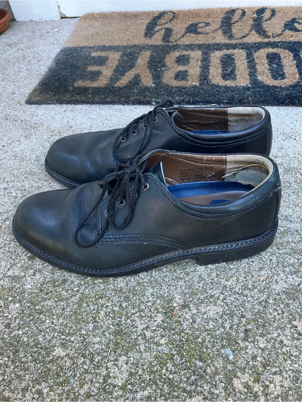 Dockers Black Leather Lace-Up Oxfords for Men